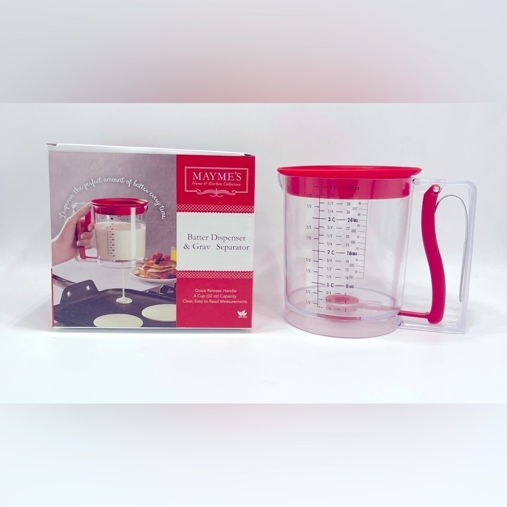 NIB Batter Dispenser / Gravy Separator Grease 4 Cups Mayme’s Kitchen Gadgets